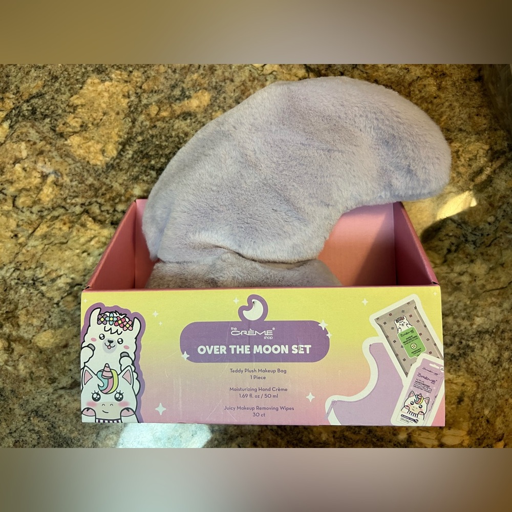 Over The Moon Set Plush Makeup Bag - Lavender